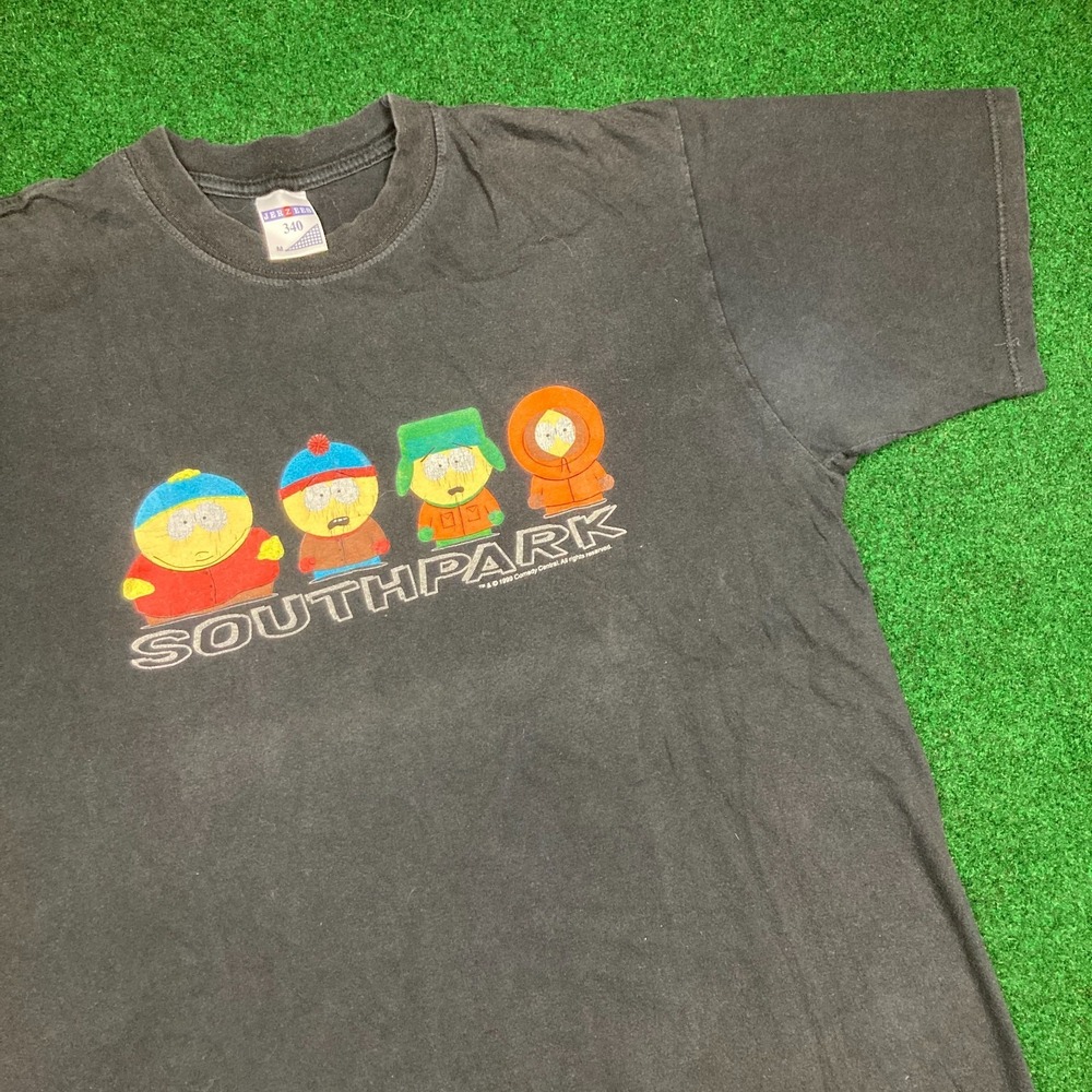 Vintage South Park Shirt Mens M Black 1999 Cartoon TV Show Promo Cartman 90s Tee